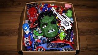 Box of Toys Action Figures Cars Minecraft Marvels Spiderman and More