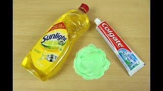 Dish Soap and Colgate Toothpaste Slime  How to Make Slime Soap Salt and Toothpaste NO GLUE 