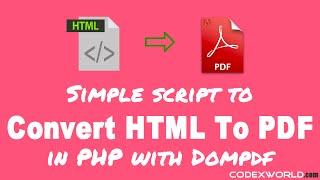 Convert HTML to PDF in PHP with Dompdf