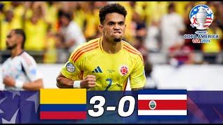 COLOMBIA vs COSTA RICA  3 - 0  - Goles y Resumen del partido - COPA AMERICA 2024