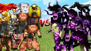 NETHER BOSSES vs END BOSSES in Minecraft Mob Battle