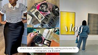 VLOG Amazon content creator finds  Shein haul  Taking pictures for instagram  Failed sip&paint