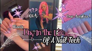 DAY IN LIFE OF AN NAIL TECH ︎₊ ⊹    clientsnew acrylics + q&a