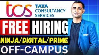 TCS Off-campus Free Hiring For BtechMtechMSC  Ninja Digital & Prime 