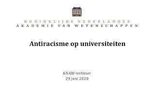 KNAW-webinar Antiracisme op universiteiten