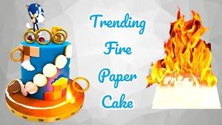 Trending Fire Paper Cake Tutorial #fire #cake #firepaper #trending #viral