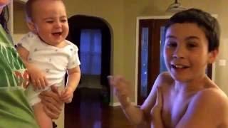 Armpit farts make little brother laugh hysterically