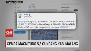 Gempa Magnitudo 53 Guncang Kab Malang