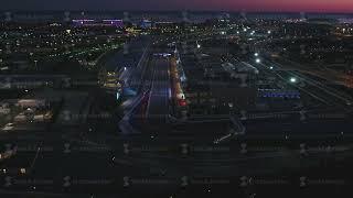 Aerial OLIMPIC VILAGE SOCHI RUSSIA. The Olympic village in Sochi at night. Amazing perspective of