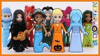 Disney Princesses in Halloween Costumes - LEGO Minidoll Style