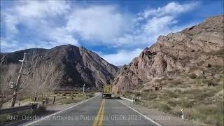 Tramo sobre RN7. Desde Los Árboles puesto de Gendarmería a Potrerillos. Mendoza. 06.06.2023