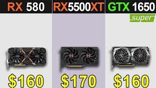 RX 580 8GB Vs. RX 5500 XT 4GB Vs. GTX 1650 Super  1080p Gaming Benchmarks