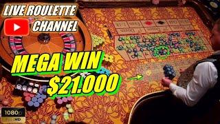 LIVE ROULETTE   MEGA WIN 21.000 In Las Vegas Casino  $100 Chips Bets Exclusive  2024-03-30