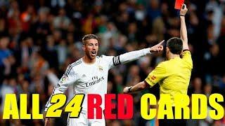 Sergio Ramos All 24 Red Cards In His Career