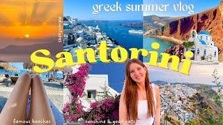SANTORINI GREECE l travel vlog 4 days exploring the island FIRST time beaches food adventures