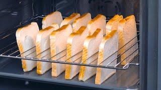 Put 12 Bread Slices Upright In A Wire Rack & Turn On The Oven  Tasty Toasted Sandwiches