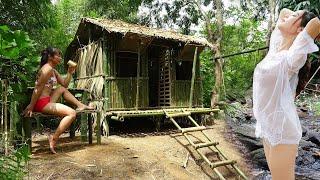 #8. Building Warm Survival Shelter By The River Building Bushcreaft Farm Living Off Gird