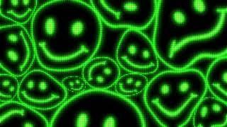 Green Warped LED Smiley Face Background  1 Hour Looped HD