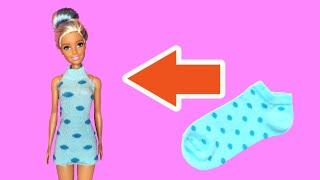 DIY BARBIE CLOTHES with socks  How to Make Doll Clothes 2021