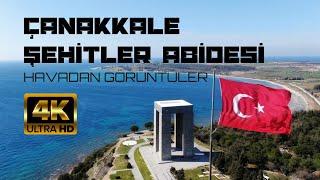 ÇANAKKALE ŞEHİTLER ABİDESİ HAVADAN GÖRÜNTÜLERİ 4K UHD  ÇANAKKALE TÜRKÜSÜ