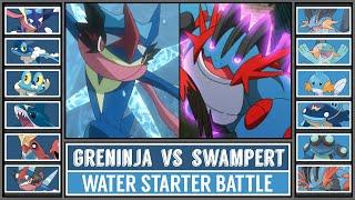 ASH GRENINJA vs MEGA SWAMPERT  Water Starter Pokémon Battle