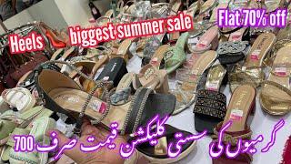 Heels biggest summer sale flat 70% off sandle heelssleeperspumps Rs only 70016 July 2024