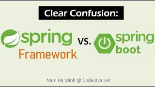 Clear Confusion Spring Framework vs Spring Boot Differences