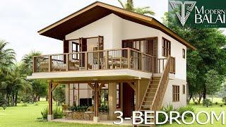 Small House Design 3-Bedroom Farmhouse Idea  6 x 9.7 Meters