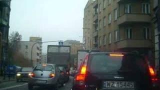 Driving in the centre of Warsaw