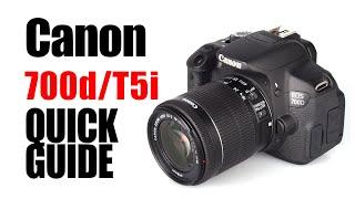 Canon EOS 700D  Rebel T5i Quick Guide to Auto Camera Settings Photography