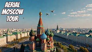 Moscow Russia A View from Above Using 4K Drone Video