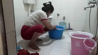 Indian housewife Washing daily wear clothes  jugni vlog