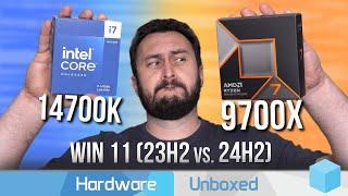 Intel 24H2 Test Ryzen 7 9700X vs. Core i7-14700K 42 Game Benchmark