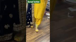 Yellow suit with black duppta combination 