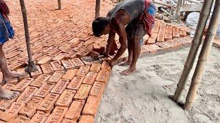 Bricks Floor Soling And Pointing  Brickwork  Ghar Ki Brick flooring kaise karwa he