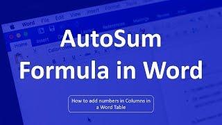 AutoSum Formula in Word  How to Sum in Word