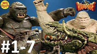 New Rampage The Movie Toys Action Sequences Videos 1-7 Compilation King Kong Vs George