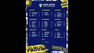 The official Leeds United fixture list for the 202425 Championship season #LUFC