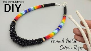 RENKLİ TREND YAZ KOLYESi YAPIMI  COLORFUL TREND SUMMER NECKLACE MAKING diy