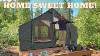 12x16 Platform Build for 12x12 Kodiak Canvas Tent - Off Grid Alaskan Homestead ┃EP4┃Home Sweet Home