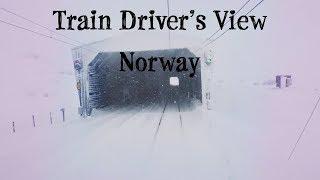 TRAIN DRIVERS VIEW Bad weather Christmas Day Run on the Bergen Line