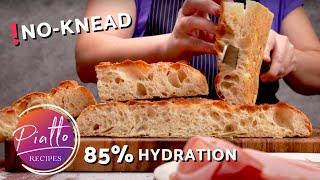 No Knead FOCACCIA Bread Recipe  High Hydration Dough