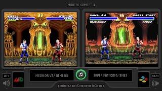 Mortal Kombat 3 Sega Genesis vs Snes Side by Side Comparison  Vc Decide