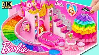 DIY Barbie Princess Dreamhouse - Ultimate Castle Bedroom Rainbow Slide Dress  DIY Miniature House