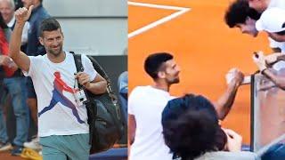 Djokovic at His First Practice in Rome Went to the Stands to Greet a Fan Leaving Them in Disbelief