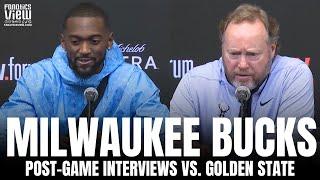 Bobby Portis & Mike Budenholzer React to Milwaukees Win vs. Warriors Matchup vs. Stephen Curry