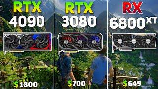 RTX 4090 vs RTX 3080 vs RX 6800XT  Test in 14 Games at 4K  Raw Performance 