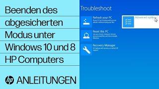 Beenden des abgesicherten Modus unter Windows 10 und 8  HP Computers  HP Support