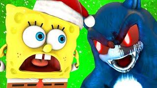 СОНИК.EXE vs Губка Боб Ной Рождество Новый Год Sonic.exe SpongeBob Спанч Боб 3D Анимация