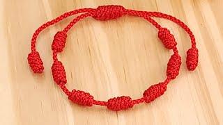 PULSERA ROJA 7 NUDOS DE LA SUERTE PROTECCION COMO HACER PULSERA DE HILOBRACELETS